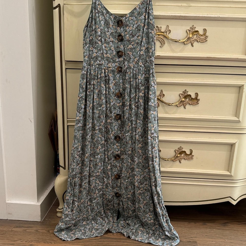 Floral Button-Down Midi Dress